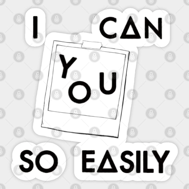 I can picture you so easily (black) Sticker by nynkuhhz